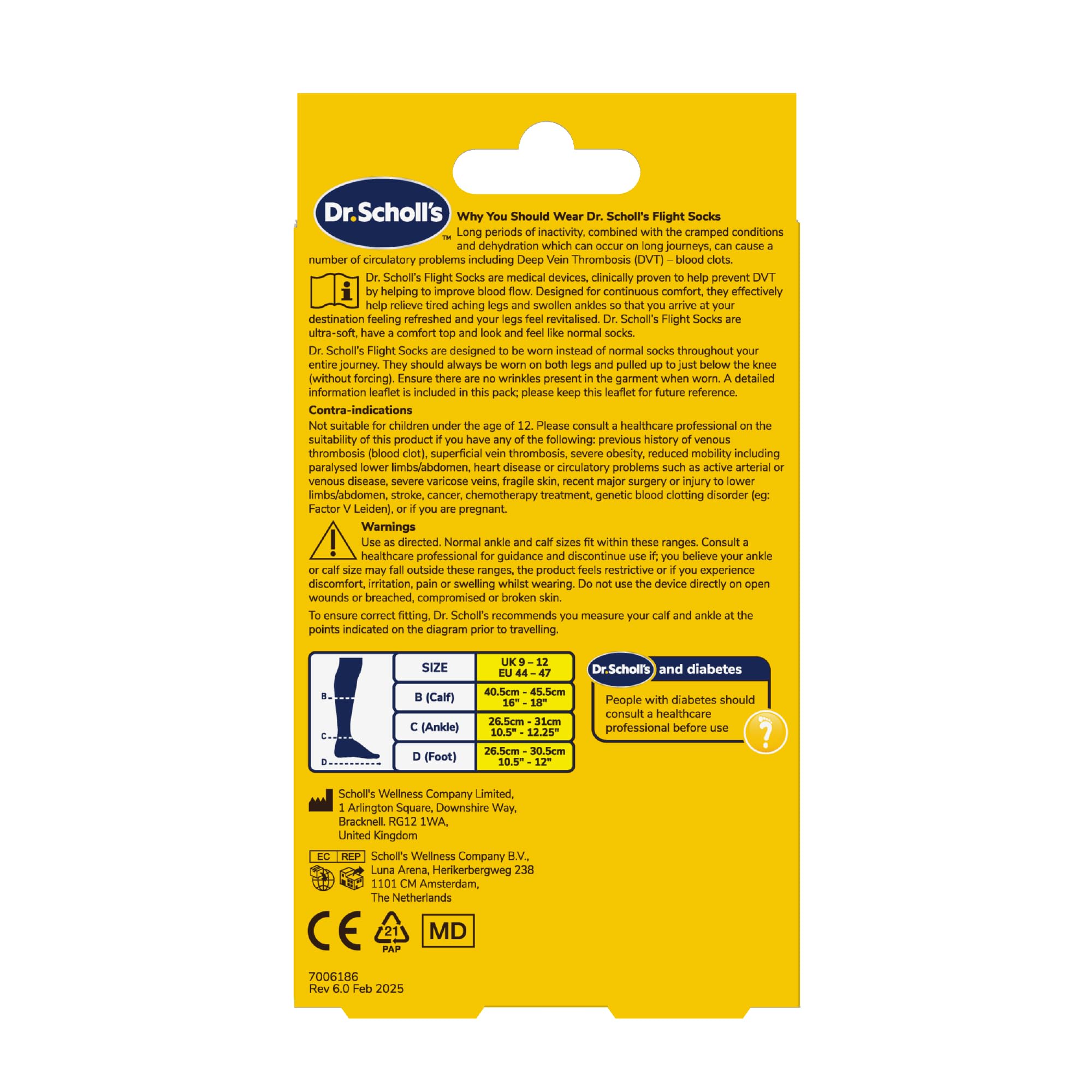 Dr. Scholl's Flight Socks - Compression Travel Socks - DVT & Swollen Ankle Prevention - Sheer - Size 9-12 - 1 Pair - Damaged Box