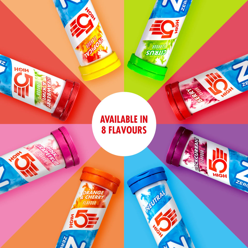 HIGH5 Zero Electrolyte Tablets - Pink Grapefruit - Hydration Tablets with Vitamin C - Sugar Free - 8x 20 Tabs (160 Total) - Damaged Box - BBE 01/2028