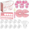 Breast Pump Flange Inserts 13-21mm for 24mm Flange - Cooling Gel Pads & Nipple Rulers - BPA Free Sizing Kit - Damaged Box