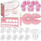 Breast Pump Flange Inserts 13-21mm for 24mm Flange - Cooling Gel Pads & Nipple Rulers - BPA Free Sizing Kit - Damaged Box