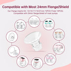 Breast Pump Flange Inserts 13-21mm for 24mm Flange - Cooling Gel Pads & Nipple Rulers - BPA Free Sizing Kit - Damaged Box