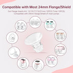Breast Pump Flange Inserts 13-21mm for 24mm Flange - Cooling Gel Pads & Nipple Rulers - BPA Free Sizing Kit - Damaged Box