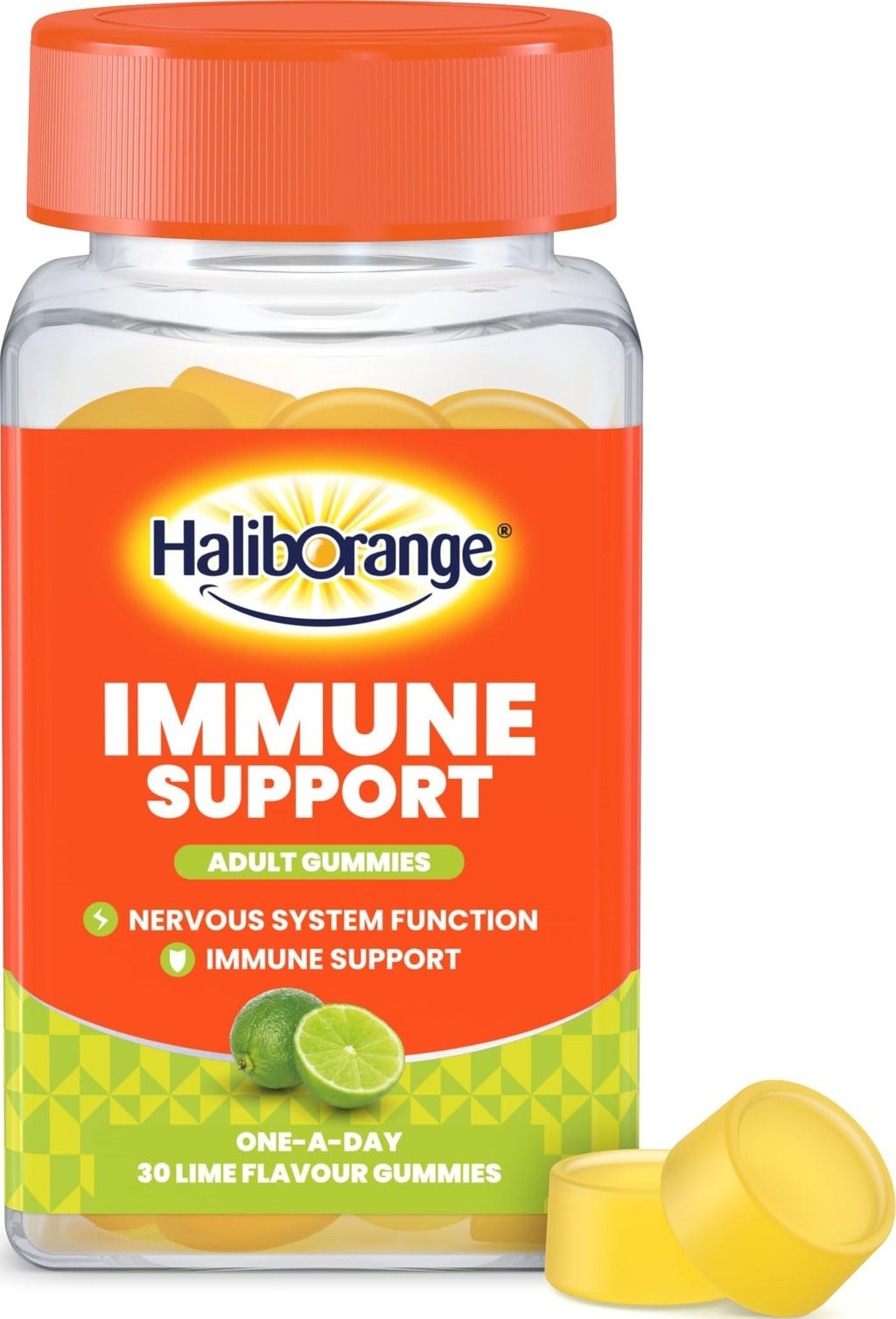Haliborange Adult Immunity Support - 30 Lime Gummies - New - BBE 07/2026