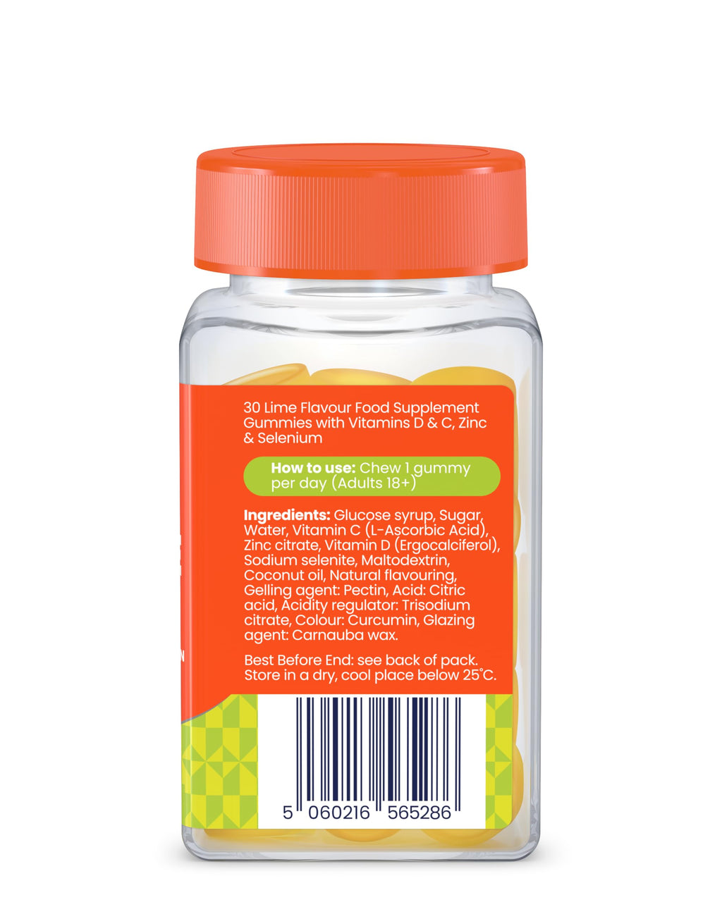 Haliborange Adult Immunity Support - 30 Lime Gummies - New - BBE 07/2026