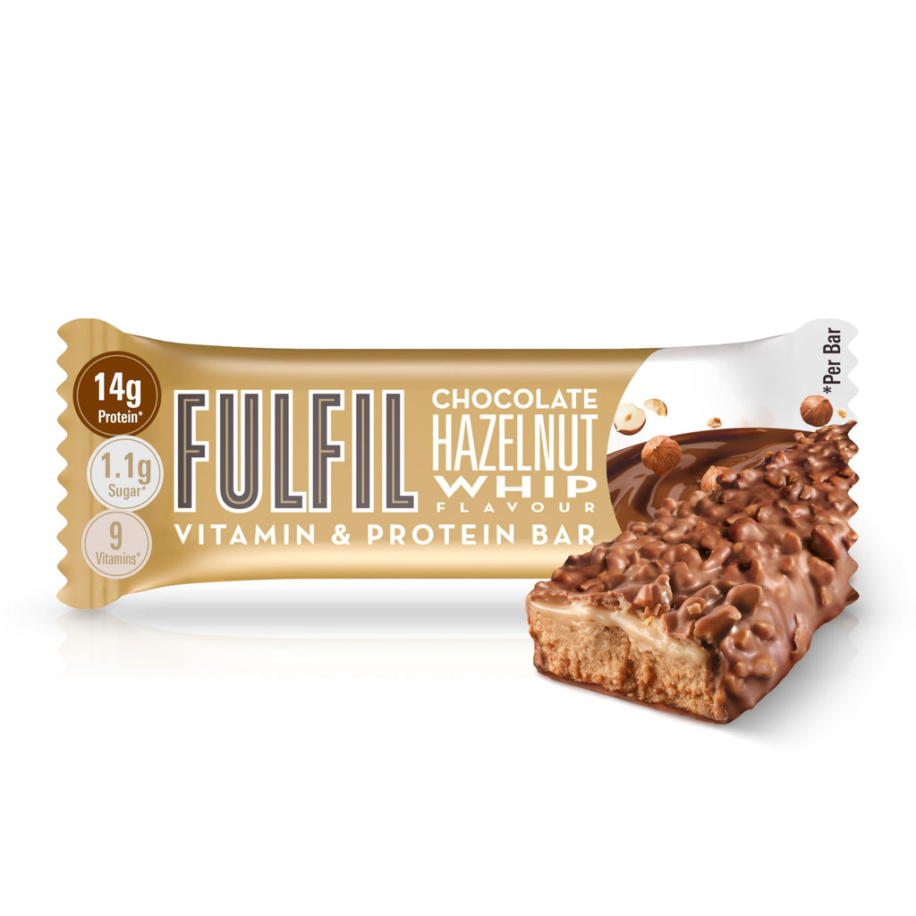 Fulfil Vitamin & Protein Bars - Chocolate Hazelnut Whip - 15 x 40g - 14g High Protein Low Sugar 9 Vitamins - New - BBE 12/2026