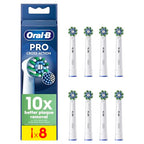 Oral-B Pro Cross Action Electric Toothbrush Head, X-Shape and Angled Bristles for Deeper Plaque Removal, Pack of 8 Toothbrush Heads, White - Damaged Box