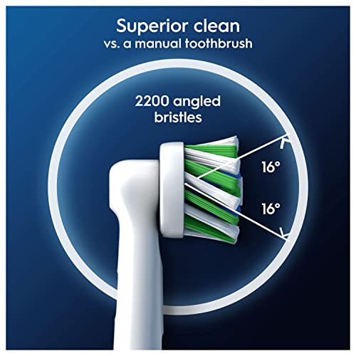 Oral-B Pro Cross Action Electric Toothbrush Head, X-Shape and Angled Bristles for Deeper Plaque Removal, Pack of 8 Toothbrush Heads, White - Damaged Box