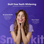SmileKit Purple Colour Correcting Teeth Whitening Strips - 28 Count - Enamel Safe for Sensitive Teeth - Removes Stains - Damaged Box - BBE 03/2028