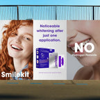 SmileKit Purple Colour Correcting Teeth Whitening Strips - 28 Count - Enamel Safe for Sensitive Teeth - Removes Stains - Damaged Box - BBE 03/2028