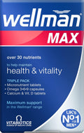 Wellman Max - 84 Multivitamin Tablets for Men - Energy, Immune, Testosterone, Bone, Brain, Heart, Vision Support - New - BBE 01/2028