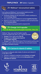Wellman Max - 84 Multivitamin Tablets for Men - Energy, Immune, Testosterone, Bone, Brain, Heart, Vision Support - New - BBE 01/2028