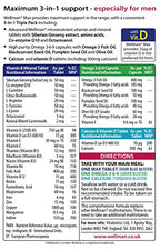 Wellman Max - 84 Multivitamin Tablets for Men - Energy, Immune, Testosterone, Bone, Brain, Heart, Vision Support - New - BBE 01/2028