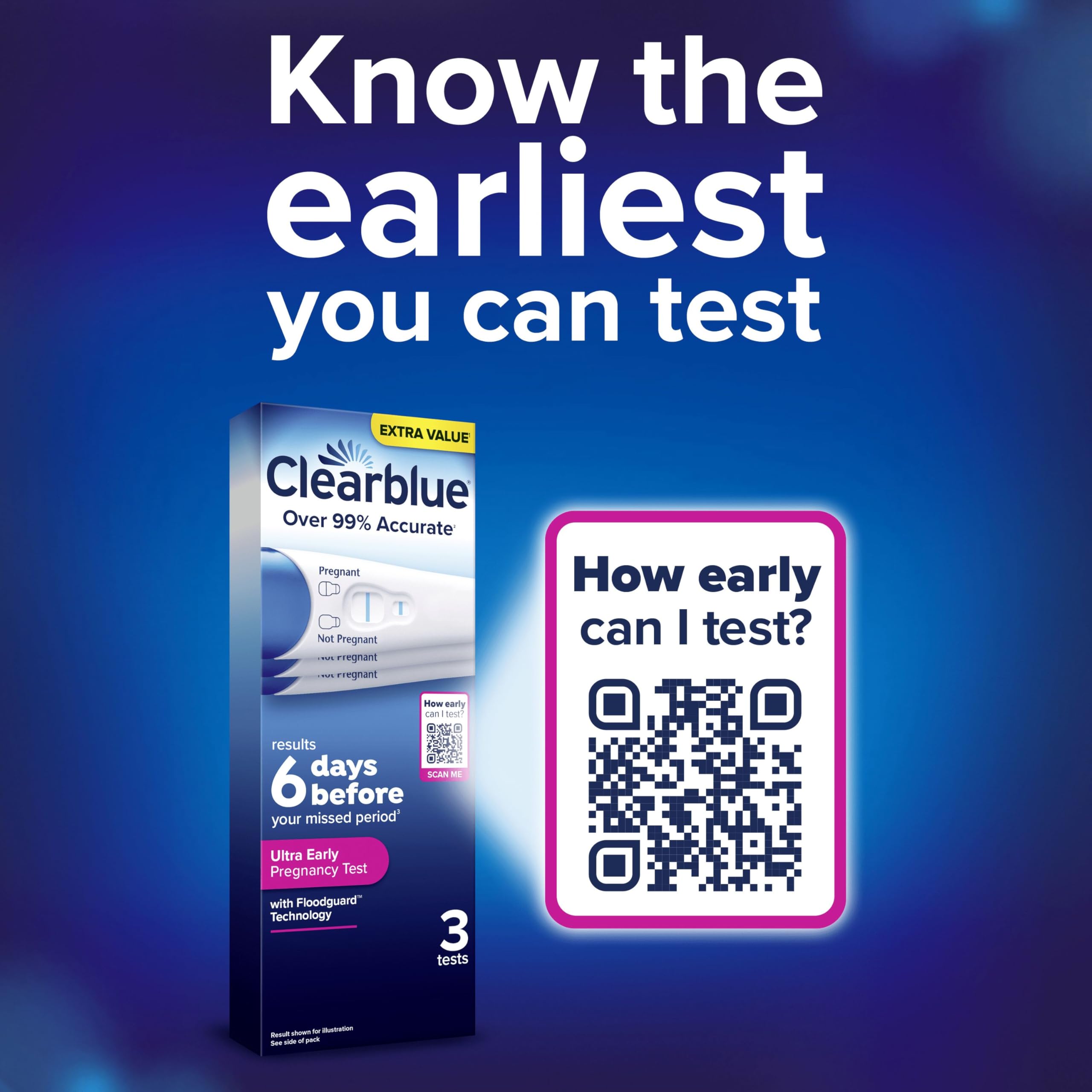 Clearblue Ultra Early Pregnancy Test - 3 Tests - High Sensitivity Home Pregnancy Kit - Damaged Box - BBE 03/2030