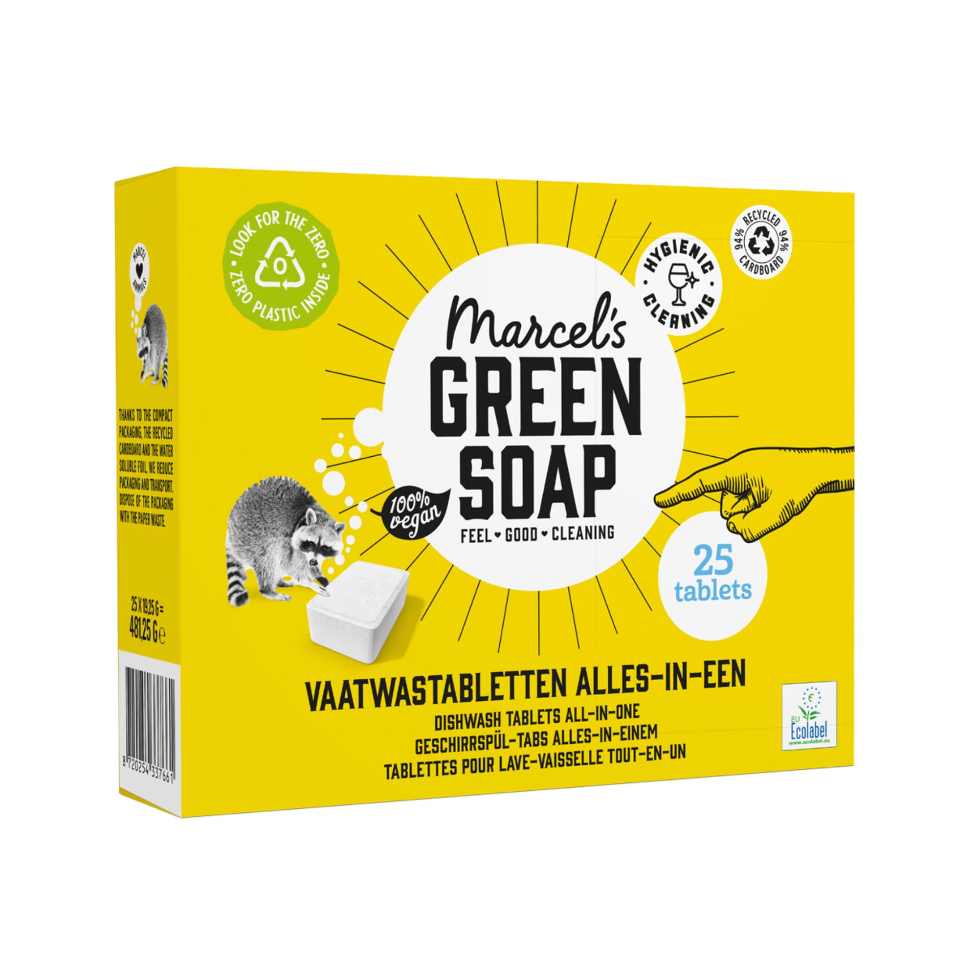 Marcel's Green Soap Dishwasher Tablets All-in-One - 25 Count - Microplastic-Free Vegan EU Ecolabel - Damaged Box