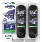 Nicorette Quickmist SmartTrack Mouthspray (2 x 150 sprays), Freshmint, Quit Vaping or Quit Smoking Aid designed to start reducing cravings in 30 Seconds, Smoking or Vaping Cessation Aid - Damaged Box - BBE 08/2029