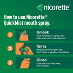 Nicorette Quickmist SmartTrack Mouthspray (2 x 150 sprays), Freshmint, Quit Vaping or Quit Smoking Aid designed to start reducing cravings in 30 Seconds, Smoking or Vaping Cessation Aid - Damaged Box - BBE 08/2029