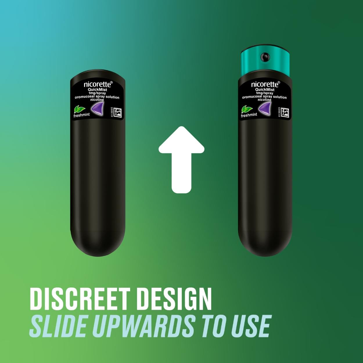 Nicorette Quickmist SmartTrack Mouthspray (2 x 150 sprays), Freshmint, Quit Vaping or Quit Smoking Aid designed to start reducing cravings in 30 Seconds, Smoking or Vaping Cessation Aid - Damaged Box - BBE 08/2029