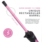 CHOPSTICK STYLER Heroine Curling Wand - 10mm Super Skinny Rectangular Ceramic Barrel - Tight Long Lasting Curls - Heat Glove - Very Good