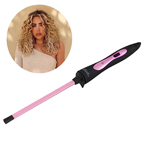 CHOPSTICK STYLER Heroine Curling Wand - 10mm Super Skinny Rectangular Ceramic Barrel - Tight Long Lasting Curls - Heat Glove - Very Good