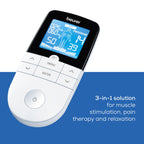 Beurer EM49 Digital TENS EMS Machine - Pain Relief, Rehabilitation, Massage - 70 Programmes, 2 Channels, 4 Electrodes - Damaged Box