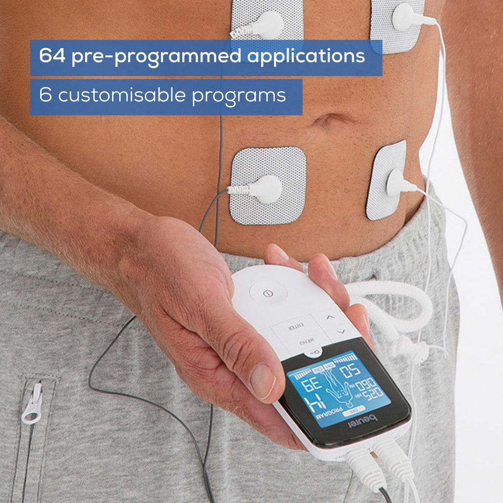 Beurer EM49 Digital TENS EMS Machine - Pain Relief, Rehabilitation, Massage - 70 Programmes, 2 Channels, 4 Electrodes - Damaged Box