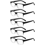 Eyekepper Vintage Reading Glasses - 5 Pack - Black Clear Frame - Men Women Readers - Damaged Box
