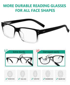 Eyekepper Vintage Reading Glasses - 5 Pack - Black Clear Frame - Men Women Readers - Damaged Box