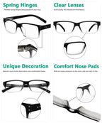 Eyekepper Vintage Reading Glasses - 5 Pack - Black Clear Frame - Men Women Readers - Damaged Box