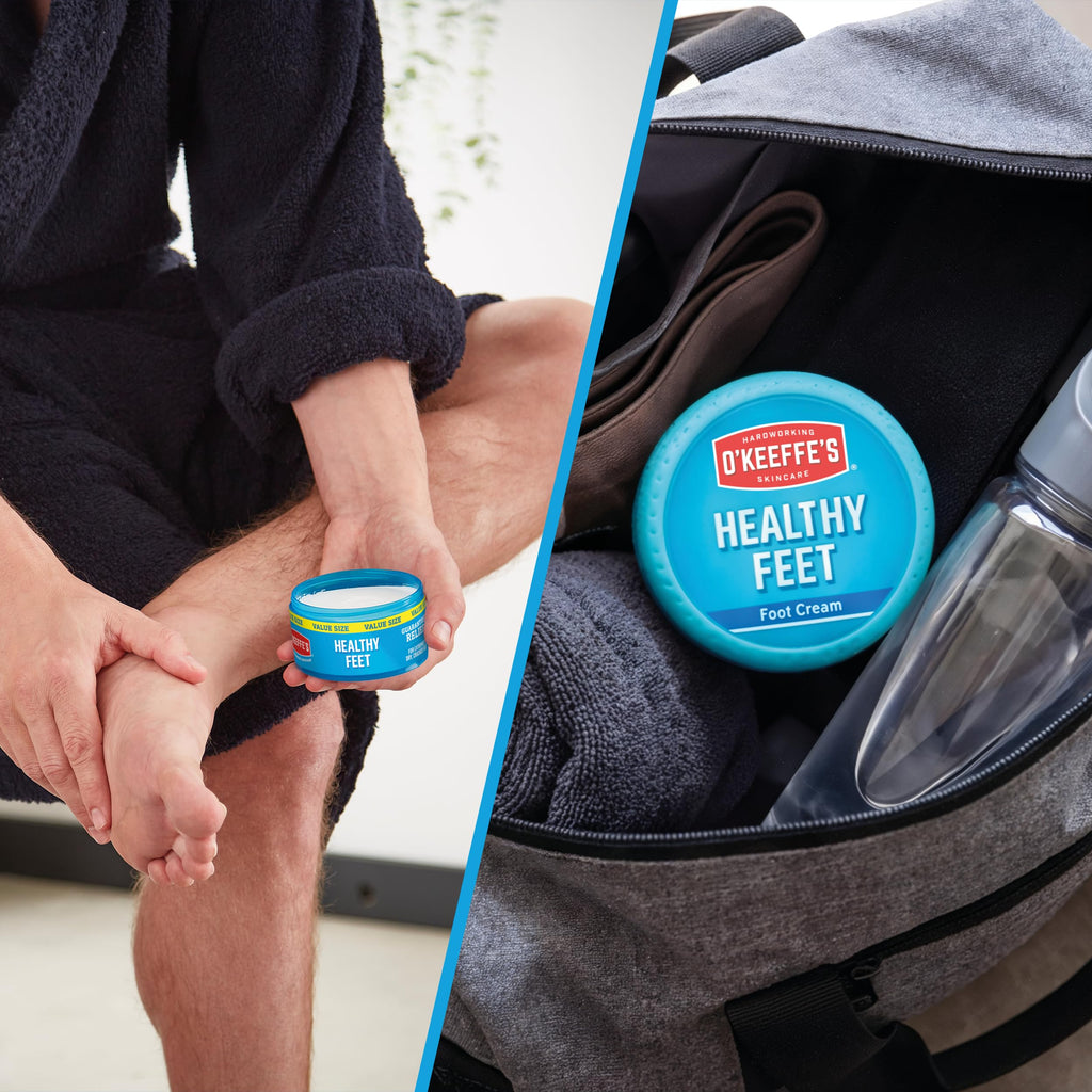 O'Keeffe's Healthy Feet Jar 91g - Foot Cream for Very Dry Skin & Cracked Heels - Boosts Moisture - Damaged Box