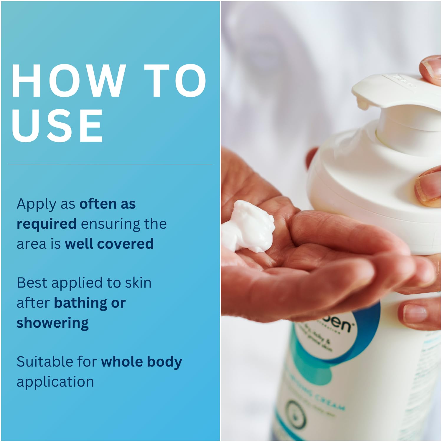 Cetraben Moisturising Cream - Dry Itchy Sensitive Eczema Prone Skin - Fragrance Free - 475ml Pump Dispenser Lotion - Damaged Box - BBE 09/2028
