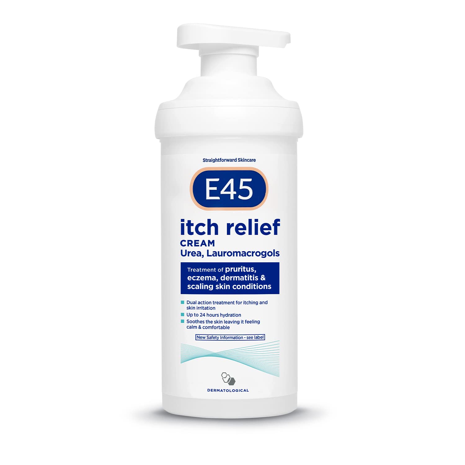 E45 Itch Relief Cream 500g - Eczema, Dry Skin, Dermatitis Treatment Lotion - Damaged Box - BBE 09/2026