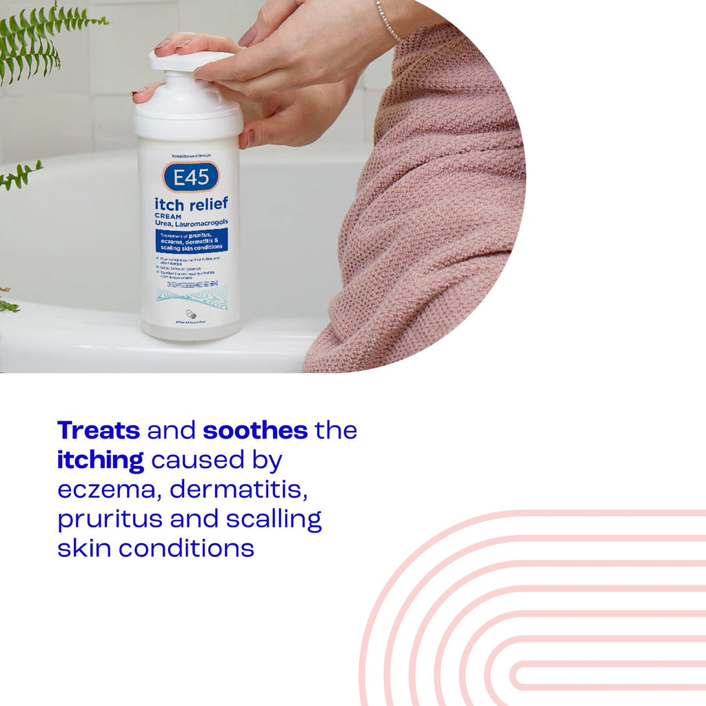 E45 Itch Relief Cream 500g - Eczema, Dry Skin, Dermatitis Treatment Lotion - Damaged Box - BBE 09/2026