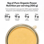 Vilgain 100% Peanut Butter 1000g Smooth - No Added Sugar, Palm Oil or Salt - Vegan, Protein-Rich, Gluten-Free - New - BBE 01/2027