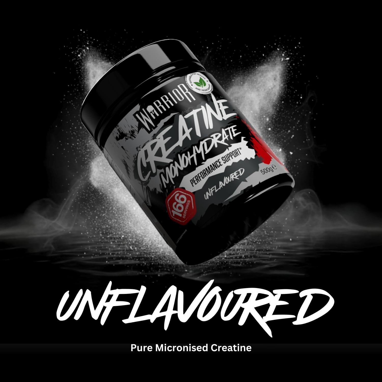 Warrior Creatine Monohydrate Powder 500g - 166 Servings Micronised Pure Unflavoured Supplement for Men & Women - New - BBE 05/2027