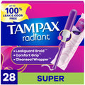 Tampax Radiant Tampons Super Absorbency with LeakGuard Braid - 28 Count - Damaged Box