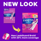 Tampax Radiant Tampons Super Absorbency with LeakGuard Braid - 28 Count - Damaged Box