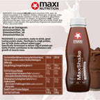 MaxiNutrition MaxShake Chocolate Protein Milkshake - 12 x 330ml - 25g Protein, Low Fat, Low Carb, Lactose-Free Shake - Damaged Box - BBE 07/2026