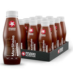 MaxiNutrition MaxShake Chocolate Protein Milkshake - 12 x 330ml - 25g Protein, Low Fat, Low Carb, Lactose-Free Shake - Damaged Box - BBE 07/2026