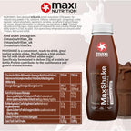 MaxiNutrition MaxShake Chocolate Protein Milkshake - 12 x 330ml - 25g Protein, Low Fat, Low Carb, Lactose-Free Shake - Damaged Box - BBE 07/2026