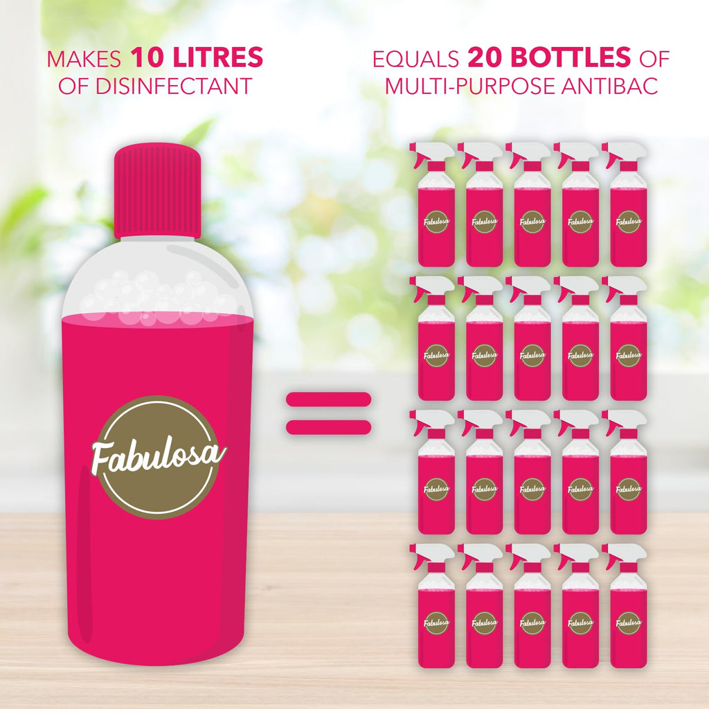 Fabulosa Concentrated Antibacterial Disinfectant - All Purpose Cleaner - 220ml - Intense - 12 Pack - 4 in 1 Formula - New