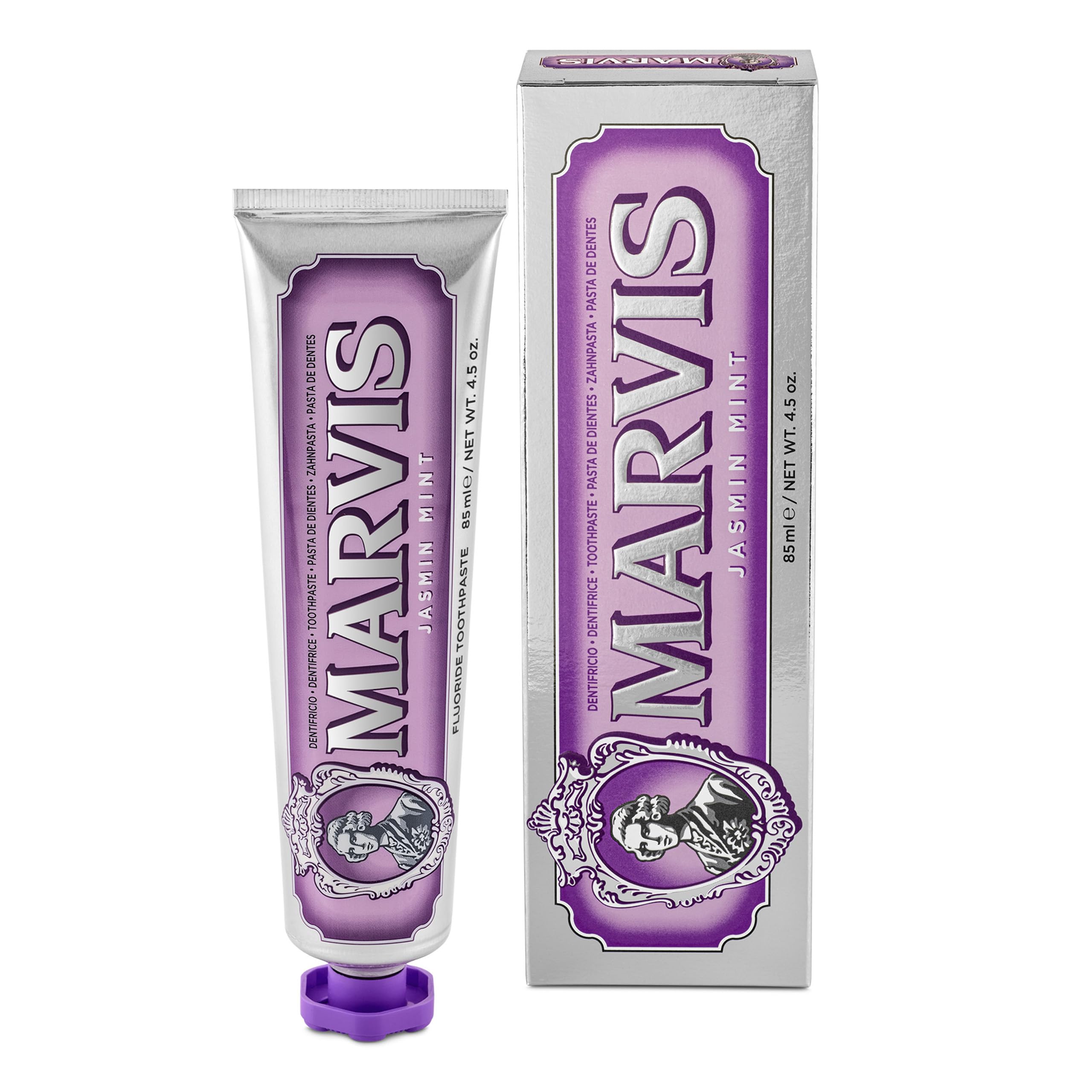 Marvis Jasmine Mint Toothpaste 85ml - Plaque Removal, Healthy Gums, Fresh Breath Formula - Damaged Box