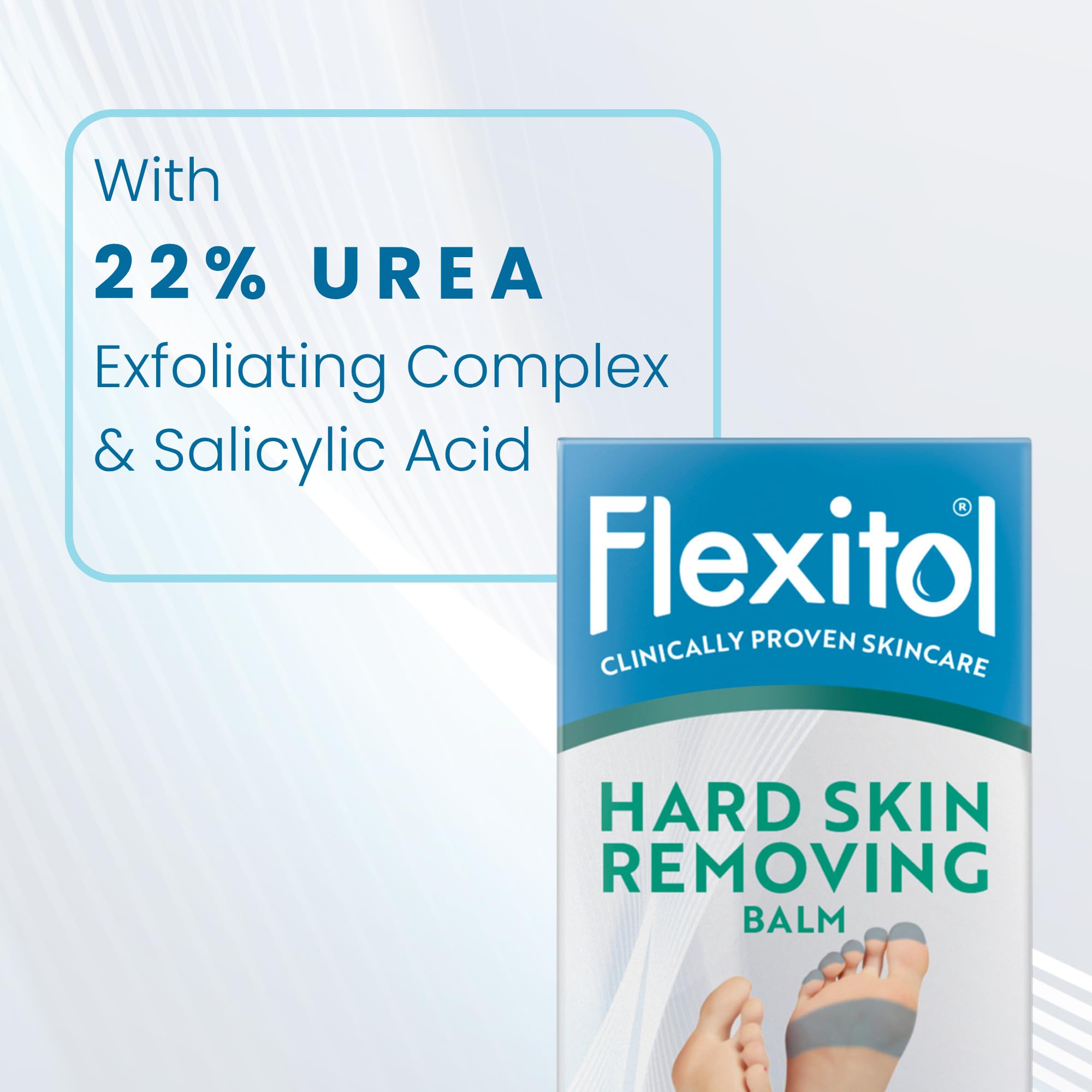 Flexitol Hard Skin Removing Balm - 22% Urea, Salicylic Acid, Glycolic Acid - Exfoliates & Softens Feet - 56g Tube - Damaged Box