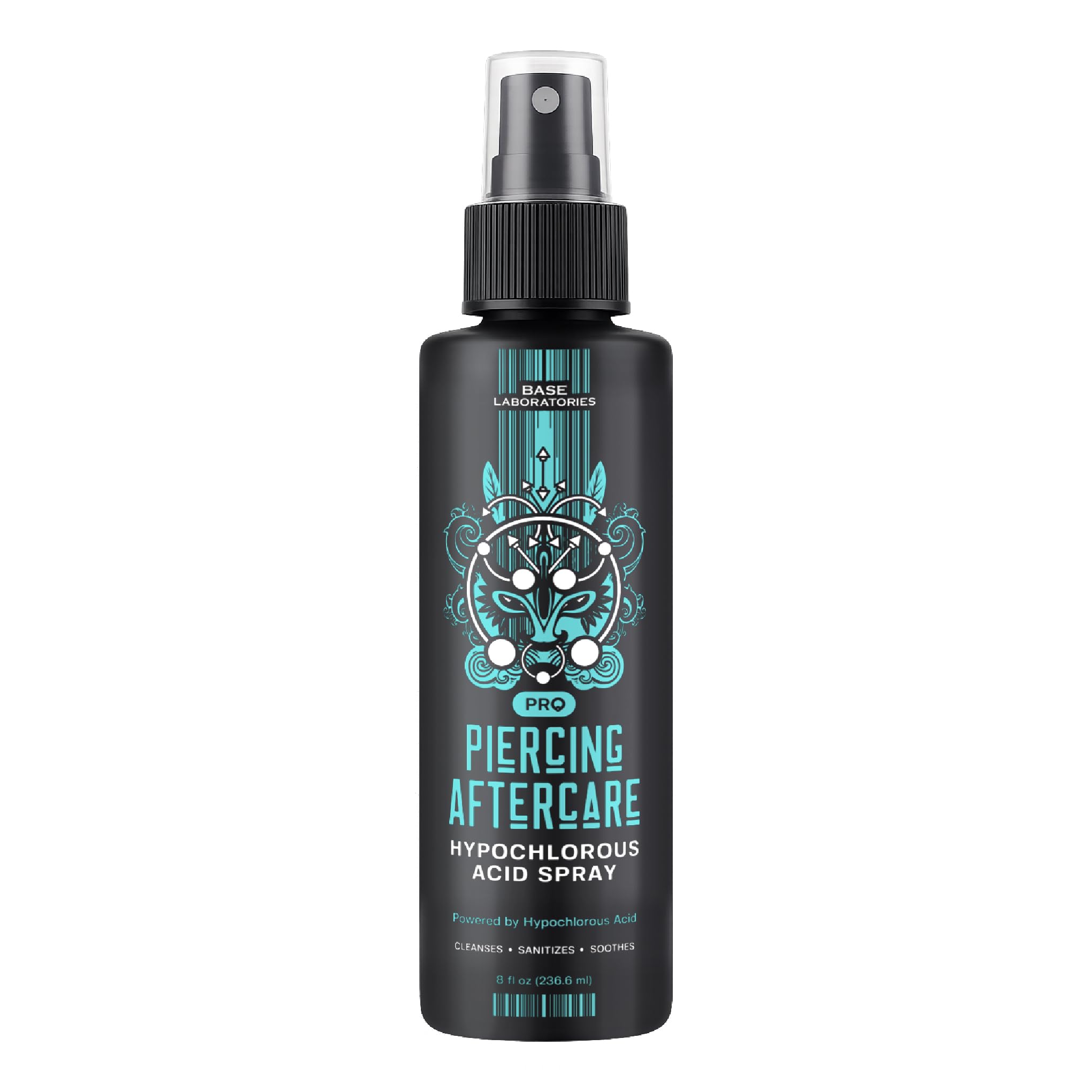 BASE LABORATORIES Piercing Aftercare Hypochlorous Acid Spray PRO 8oz - Cleaning Solution for Bumps, Keloids, Wounds - Nose, Ears, Belly - Damaged Box