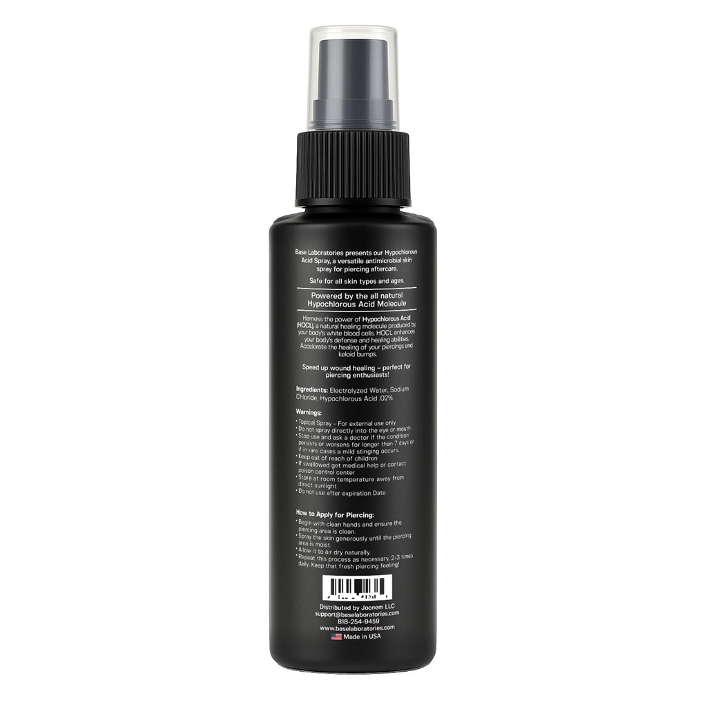 BASE LABORATORIES Piercing Aftercare Hypochlorous Acid Spray PRO 8oz - Cleaning Solution for Bumps, Keloids, Wounds - Nose, Ears, Belly - Damaged Box