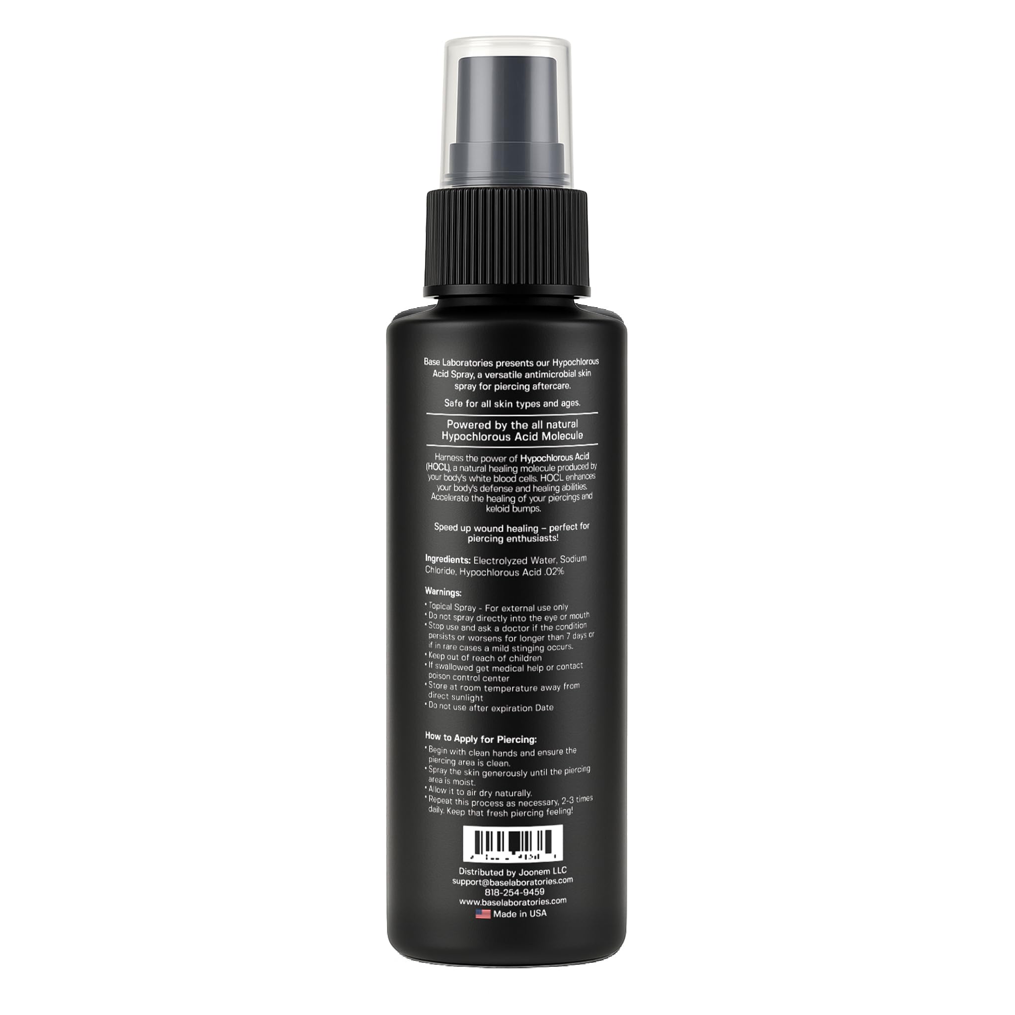 BASE LABORATORIES Piercing Aftercare Hypochlorous Acid Spray PRO 8oz - Cleaning Solution for Bumps, Keloids, Wounds - Nose, Ears, Belly - Damaged Box