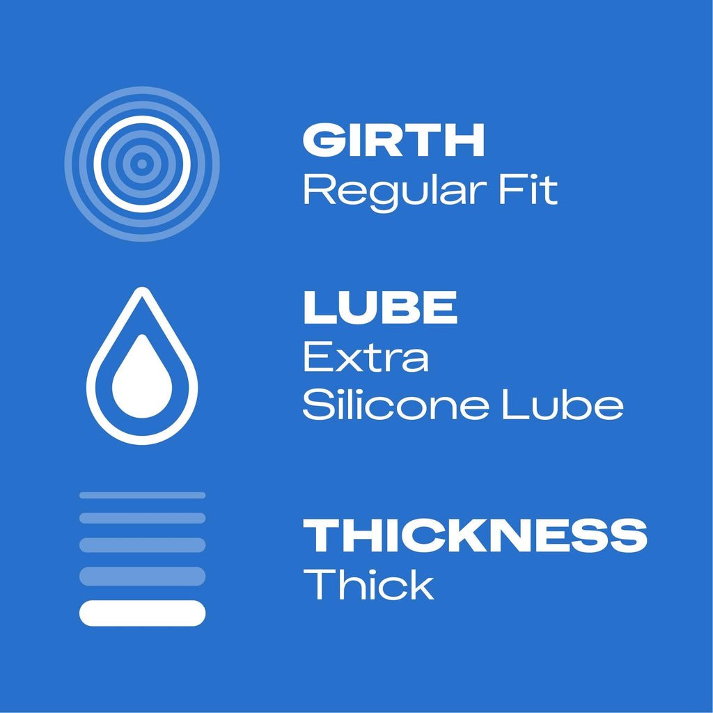 Durex Originals Extra Safe Condoms - Regular Fit - 40 Pack - Easy-On Shape - Silicone Lubricant for Comfort & Protection - Damaged Box - BBE 06/2028