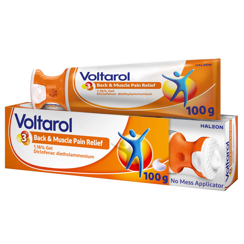 Voltarol Back & Muscle Pain Relief 1.16% Gel 100g - No Mess Applicator - Joint, Knee, Neck Pain Relief - Damaged Box - BBE 09/2028