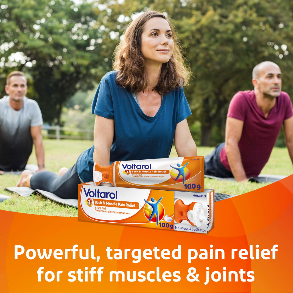 Voltarol Back & Muscle Pain Relief 1.16% Gel 100g - No Mess Applicator - Joint, Knee, Neck Pain Relief - Damaged Box - BBE 09/2028
