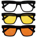 OPULIZE ERA Blue Light Blocking Glasses 3 Pack - UV400 Anti-Glare Clear Yellow Orange Lenses - Oversized Frame for Men Women - Damaged Box