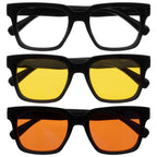 OPULIZE ERA Blue Light Blocking Glasses 3 Pack - UV400 Anti-Glare Clear Yellow Orange Lenses - Oversized Frame for Men Women - Damaged Box